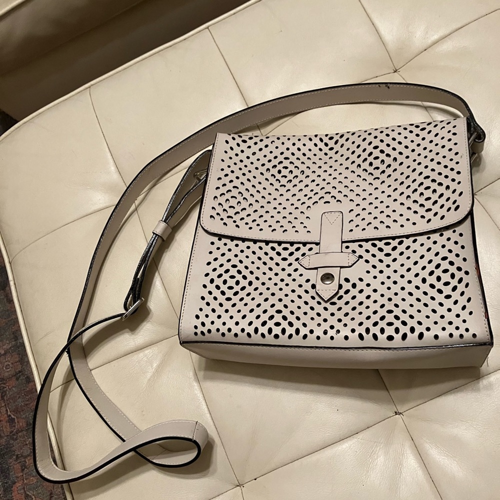 IIIBeCa white leather shoulder bag